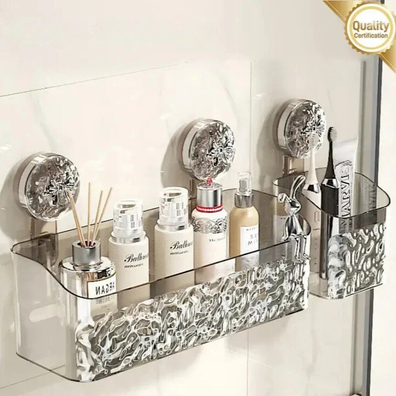 Drill-Free Bathroom Organizer